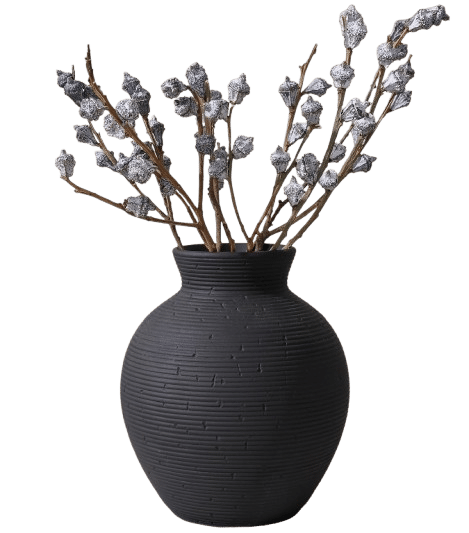 Black Ceramic Vase