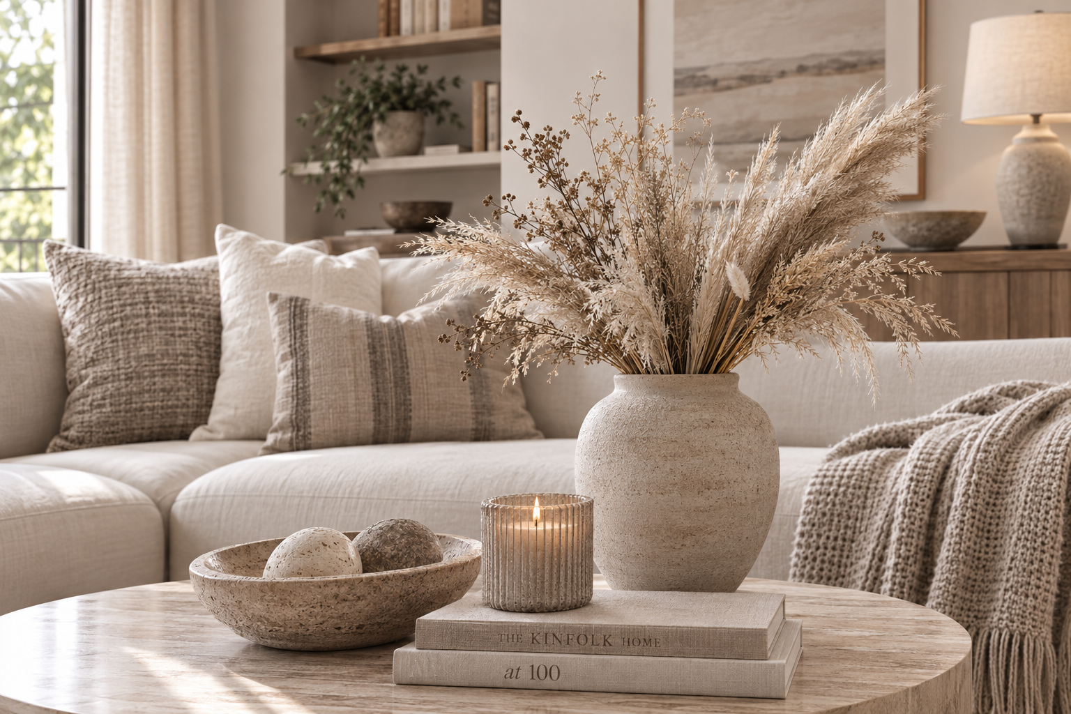 Fall decor Dried pampas in an Organic modern room