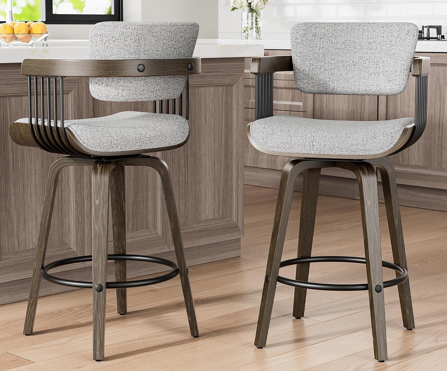 Light grey bar stools