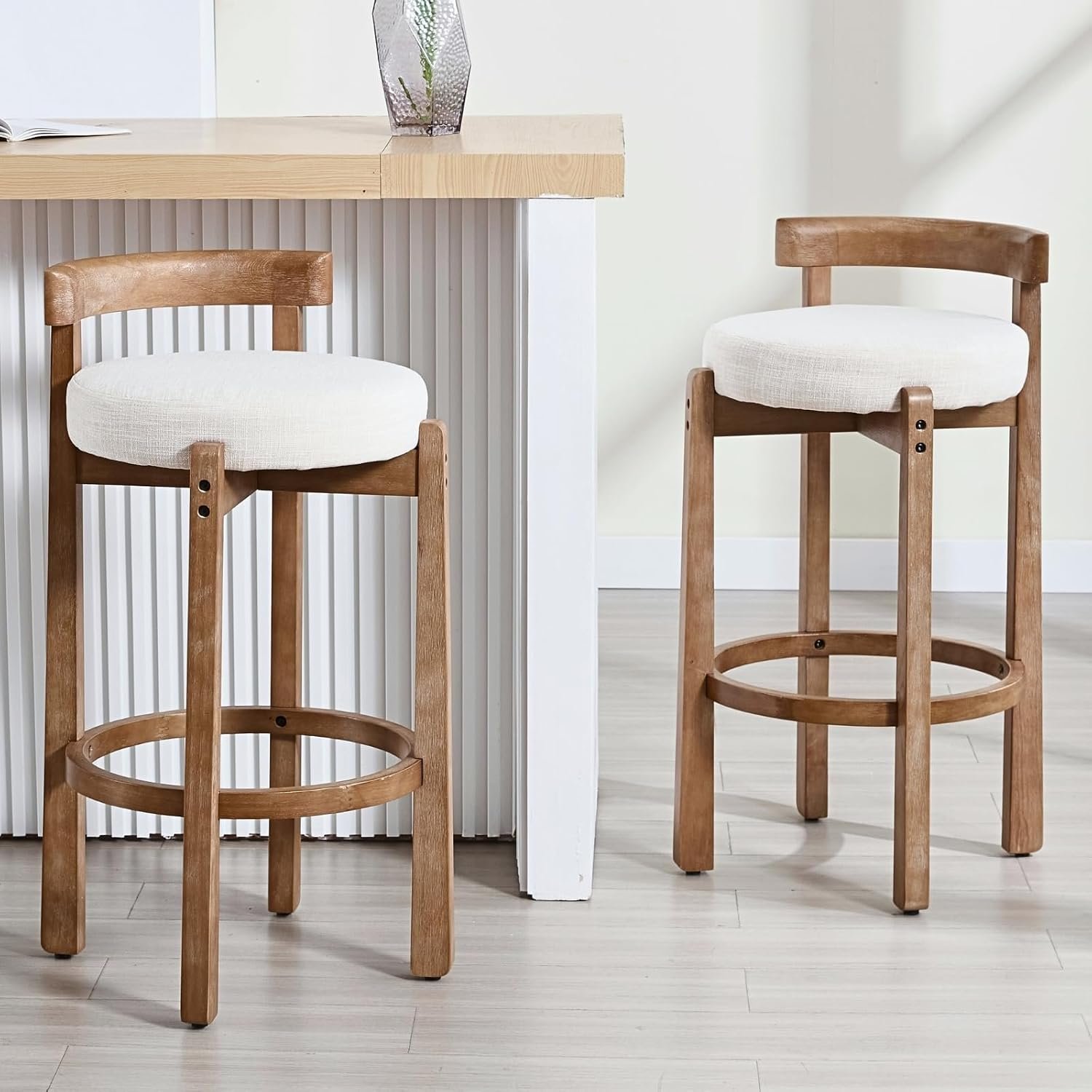 Linen bar stools