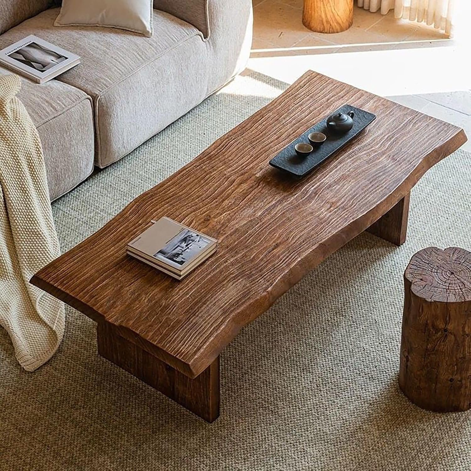 Solid Wood Coffee Table,Rustic Centre Table