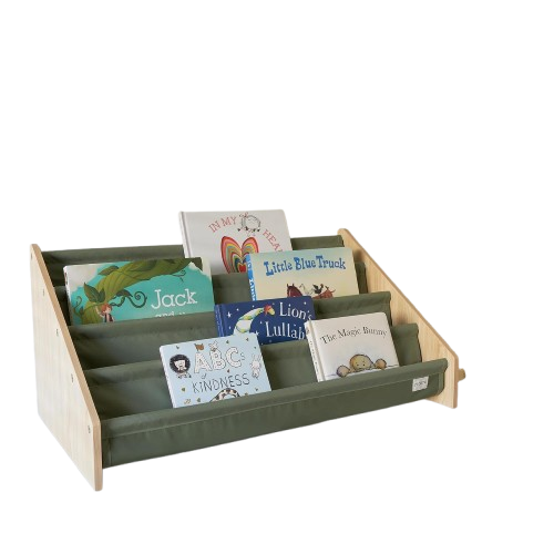 Mini front-facing bookshelf for a toddler room