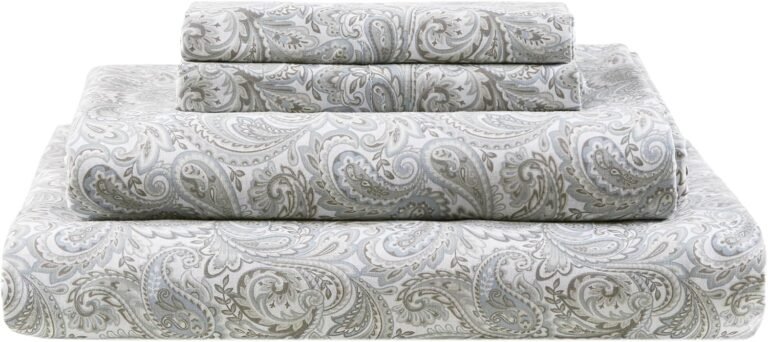 100% cotton percale queen sheet set with extra deep pockets, 4 piece