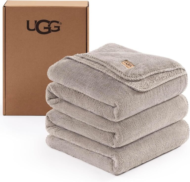 UGG Whitecap plush fleece king blanket in gray, 110 x 90 inch