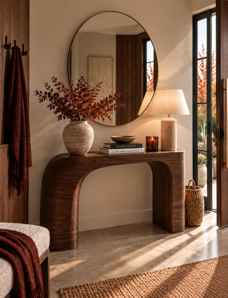 6 Fall Entryway Table Decor Ideas for a Warm, Collected Look